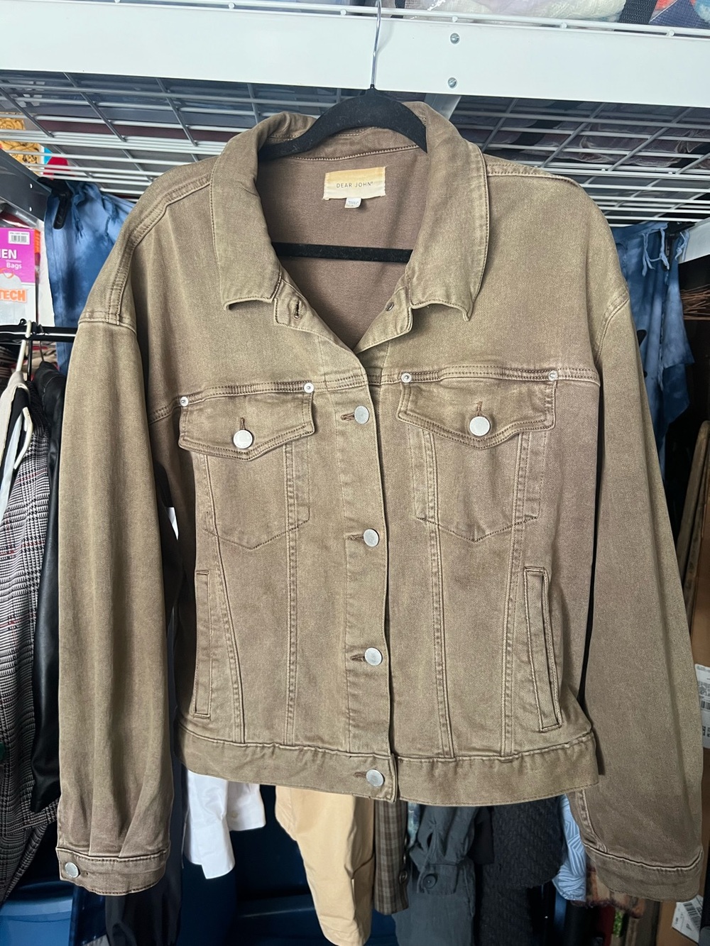 Dear John Olive-Brown Denim Jacket - Picture 1 of 2